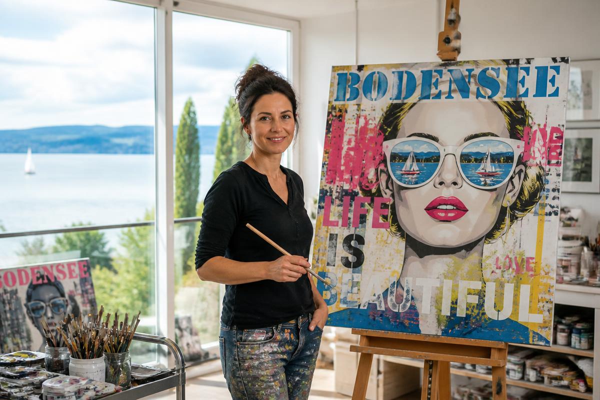 Yvonne im Atelier am Bodensee